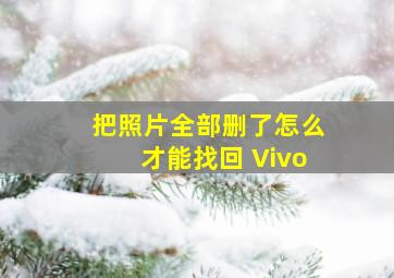 把照片全部删了怎么才能找回 Vivo